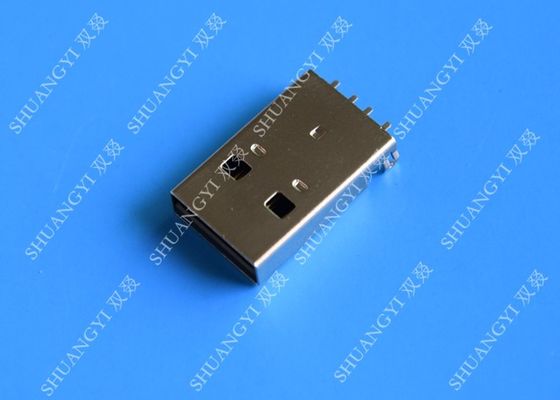 الصين USB 2.0 A Male USB Charging Connector , Plug Jack Mounting Solder 4 Pin PCB Connector المزود