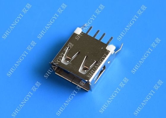 الصين Straight Solder Type USB A Female Plug Connector Jack Silver Tone المزود