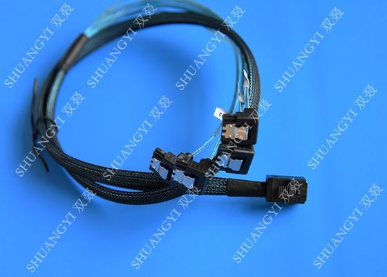 الصين SFF 8643 To 4x SATA SAS Hard Drive Cable Black Multilane With 4 Channels المزود