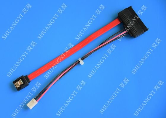 الصين SATA (7 + 15) 22Pin Male To 7Pin Male Plus 4PIN Molex Data and Power Combo Extension Cable المزود