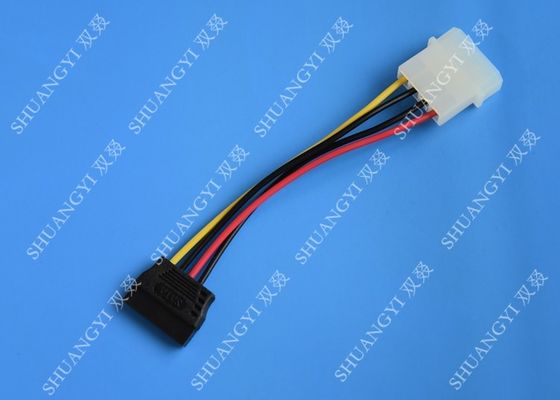 الصين Molex 4 Pin To 15 Pin SATA Hard Drive Power Cable Female To Male Length 500mm المزود