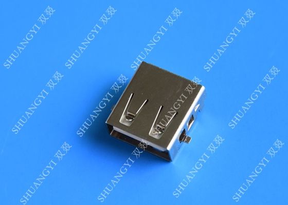 الصين DIP 180 Degree Jack Socket 4 Pin USB Charging Connector , 15mm USB 2.0 Female Type A Connector المزود