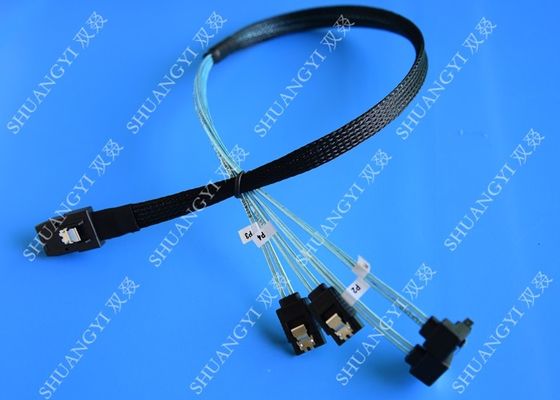 الصين SFF 8087 To SATA Serial Attached SCSI Cable 500mm 30 AWG 28 Pin For Server المزود