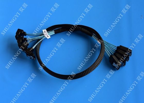 الصين 8 Inch SATA III 6.0 Gbps 7 Pin Female To Female Data Cable With Locking Latch Blue المزود