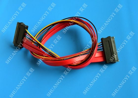 الصين Red SATA Data Cable Slimline SATA To SATA Female / Male Adapter With Power المزود