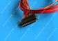 Red SATA Data Cable Slimline SATA To SATA Female / Male Adapter With Power المزود